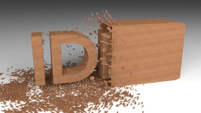 3D Idea wood chipping text 