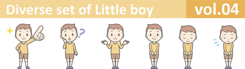 Diverse set of little boy , EPS10 vector format vol.04