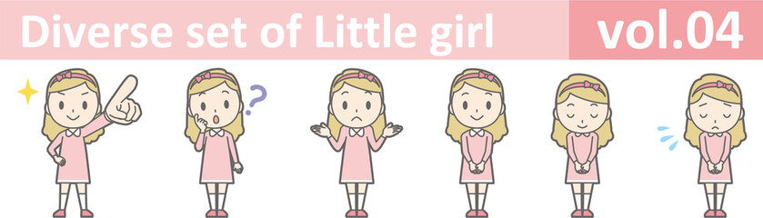 Diverse set of little girl , EPS10 vector format vol.04