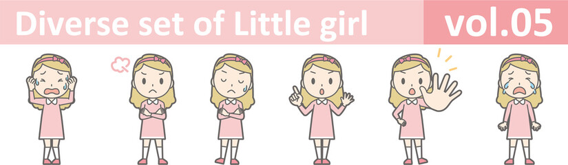 Diverse set of little girl , EPS10 vector format vol.05