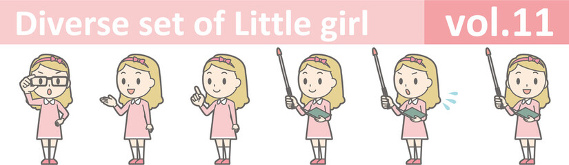 Diverse set of little girl , EPS10 vector format vol.11