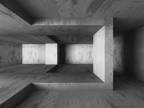 Architecture background. Dark empty concrete abstract room