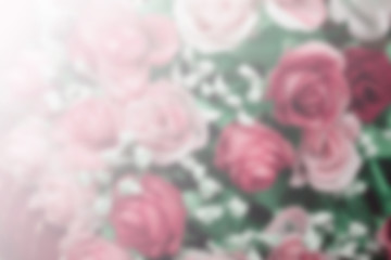 abstract burry flowers with bokeh circles for background 