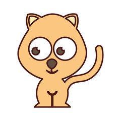 Obraz premium cute cat tender character vector illustration design