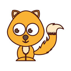 cute fox tender character vector illustration design