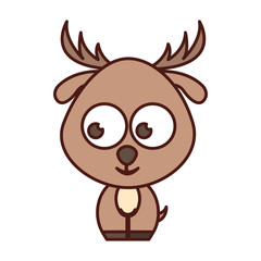 cute reindeer tender character vector illustration design