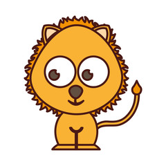 cute lion tender character vector illustration design