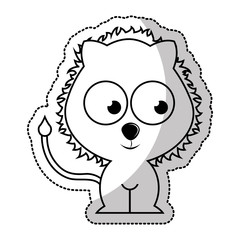 cute lion tender character vector illustration design
