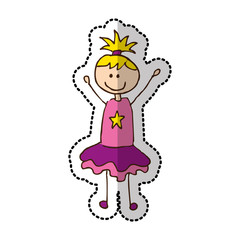 cute little girl isolated icon vector illustration design