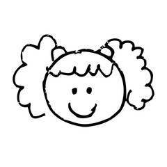cute little girl isolated icon vector illustration design