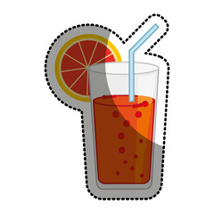 cocktail orange juice citrus fruit vector illustration design