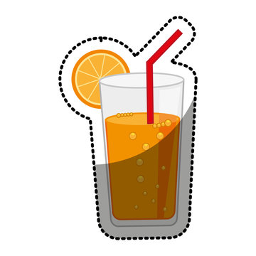 cocktail orange juice citrus fruit vector illustration design