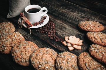 Coffee composition with cookies