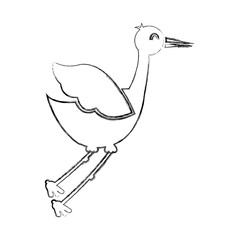 cute stork bird isolated icon vector illustration design