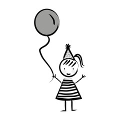 cute little girl isolated icon vector illustration design