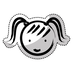 cute little girl isolated icon vector illustration design