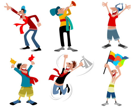 Six football fans