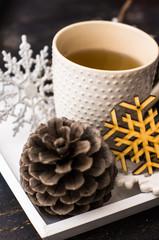 Christmas concept  wooden decorations