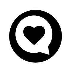 Heart speech bubble icon illustration design