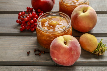 Peach jam for breakfast