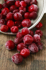 Frozen cherries fruits