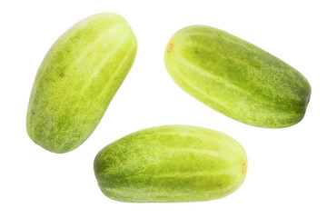 Green cucumber isolated background