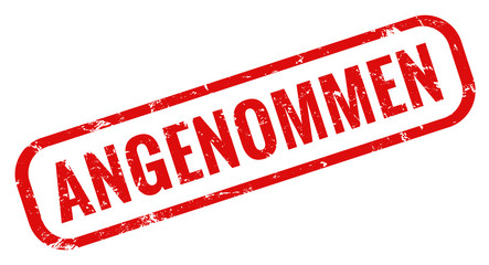 Stempel rot angenommen