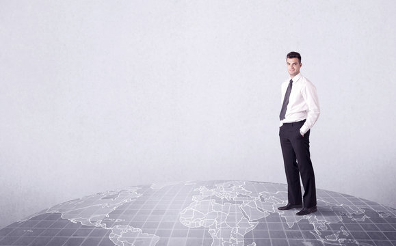 man standing in front of city landscape