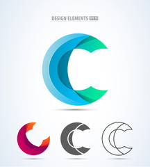 Letter C logo icon design template elements. Vector color sign isolated on white background.