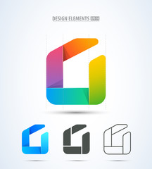 Vector abstract corporate identity logo design elements. Creative concept icons set. Application icon. Simple and clean icon collection. Material design elements.