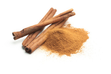 Cinnamon sticks  on white background