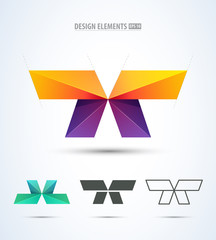 Vector abstract airplane logo icon design set. Aircraft app icon