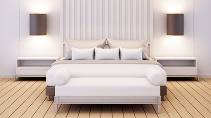 Luxury Master Bedroom in hotel / 3D rendering interior
