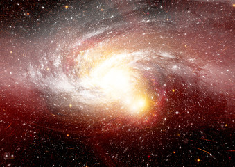 Stars, dust and gas nebula in a far galaxy