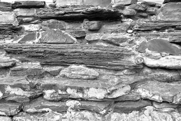 Rock and Stone surface for background Black and white color
