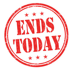 Ends today stamp or sign