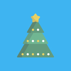 christmas tree icon. flat design