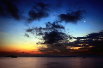 Seascape scene in sunrise