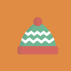 winter hat icon. flat design
