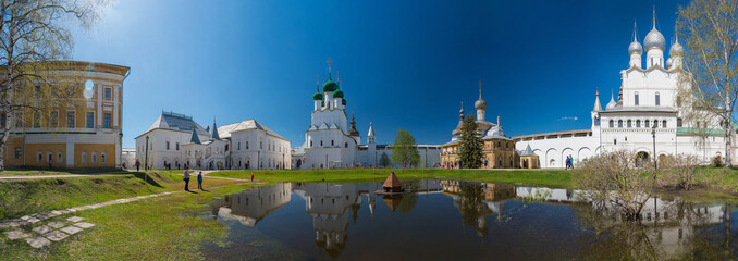 Rostov Kremlin. Panoramic view. Golden Ring of Russia.