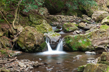 Waterfall in Autumn season.Japan