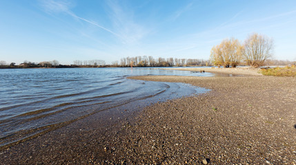 Endless Wideness at the shore of river rhine (close to Dusseldorf)