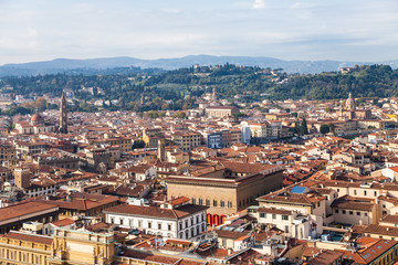 Fototapeta na wymiar above view of Florence city from Campanile