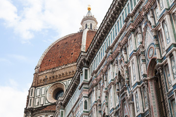 decorated wall and dome of Duomo Cathedral