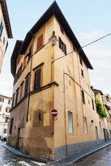 old corner house in historic center of Florence