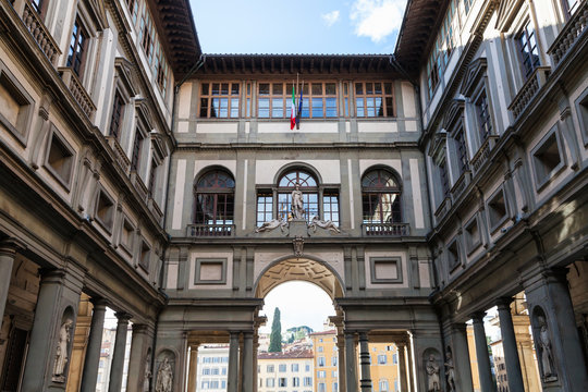 View Of Uffizi Gallery In Florence City