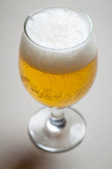 Light beer on gray