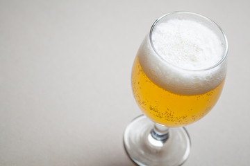 Light beer on gray