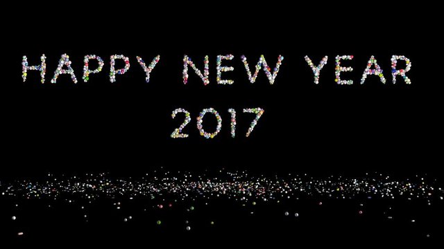 Happy New Year 2017, holiday element against black