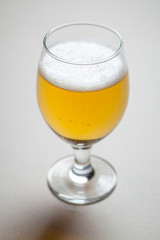 Light beer on gray